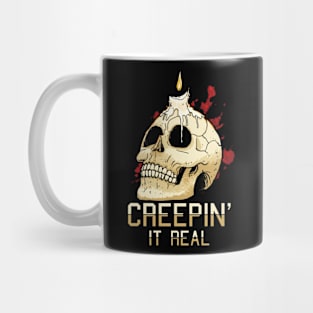 Scary skeleton creepin’ it real Halloween Mug